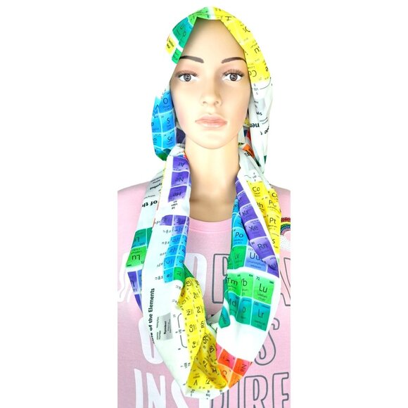 Periodic Table Scarf Elements Lab Teacher Science Student Gift Infinity White - Picture 6 of 8